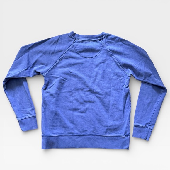 Patagonia Womens Organic Cotton Crewneck Sweatshirt Blue Raglan P-6 Logo Size M - Picture 5 of 5